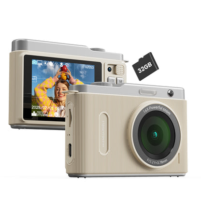 Avaett 4K 64MP Digital Camera with Wi-Fi Off-white