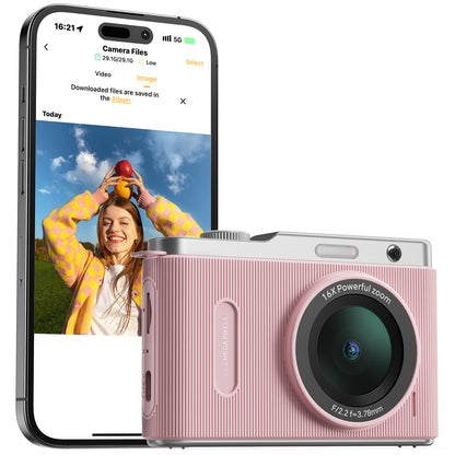 Avaett 4K 64MP Digital Camera with Wi-Fi Pink