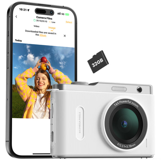 Avaett 4K 64MP Digital Camera with Wi-Fi White