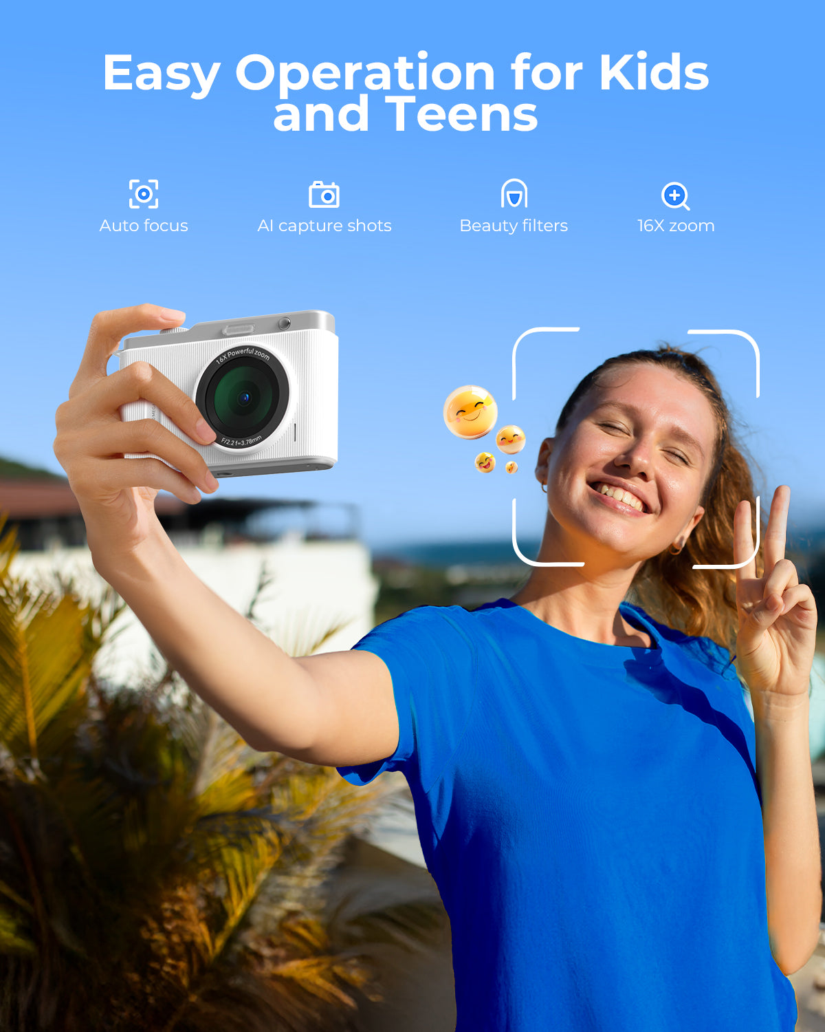 Avaett 4K 64MP Digital Camera with Wi-Fi White