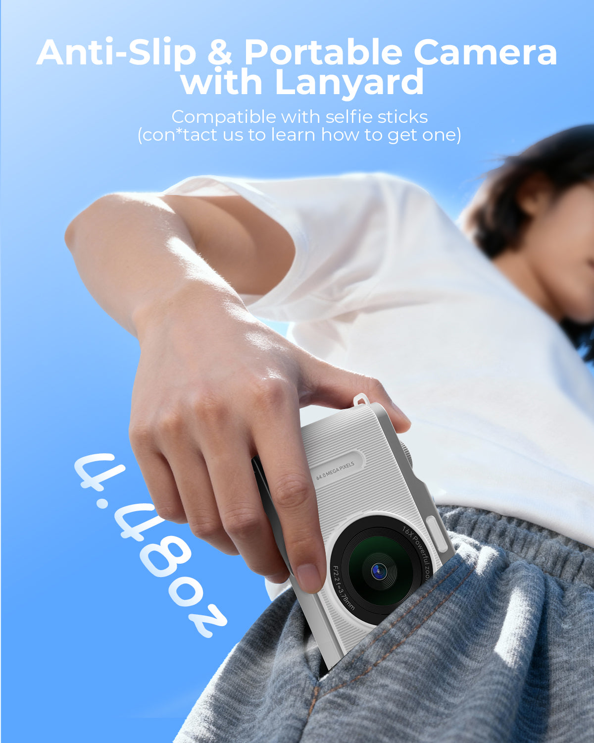 Avaett 4K 64MP Digital Camera with Wi-Fi White